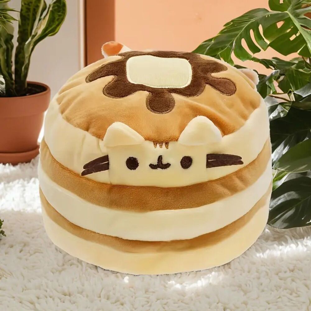 Pusheen Pancake Cute Cat Plush Pillow – Soft Stackable Kawaii Stuffed Toy